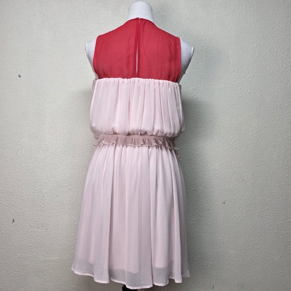 EXPRESS Chiffonn Pink and Red Sleeveless Dress Size Large - Picture 5 of 10
